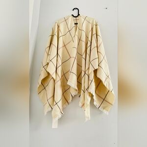 New Uniqlo Plaid Fringe Poncho